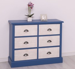 Comoda cu 6 sertare de la Studio Szel PS688 - Culoare Corp_P045 - Culoare Sertare_P080 - DUBLU COLOR
