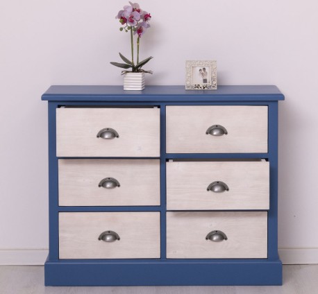Comoda cu 6 sertare de la Studio Szel PS688 - Culoare Corp_P045 - Culoare Sertare_P080 - DUBLU COLOR