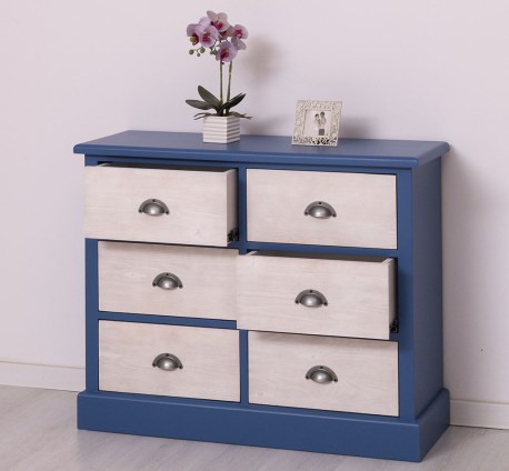 Comoda cu 6 sertare de la Studio Szel PS688 - Culoare Corp_P045 - Culoare Sertare_P080 - DUBLU COLOR
