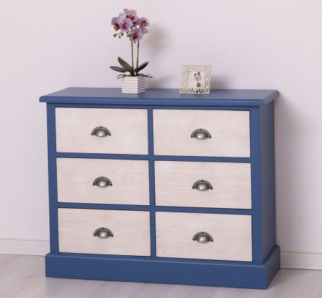 Comoda cu 6 sertare de la Studio Szel PS688 - Culoare Corp_P045 - Culoare Sertare_P080 - DUBLU COLOR