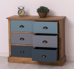Comoda cu 6 sertare de la Studio Szel PS688 - Culoare Corp_P001 - Culoare Sertare_MULTICOLOR - MULTICOLOR