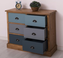 Comoda cu 6 sertare de la Studio Szel PS688 - Culoare Corp_P001 - Culoare Sertare_MULTICOLOR - MULTICOLOR