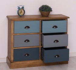 Comoda cu 6 sertare de la Studio Szel PS688 - Culoare Corp_P001 - Culoare Sertare_MULTICOLOR - MULTICOLOR