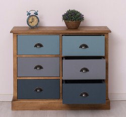 Comoda cu 6 sertare de la Studio Szel PS688 - Culoare Corp_P001 - Culoare Sertare_MULTICOLOR - MULTICOLOR