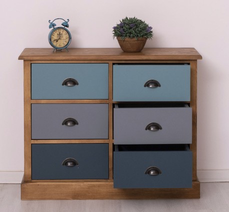 Comoda cu 6 sertare de la Studio Szel PS688 - Culoare Corp_P001 - Culoare Sertare_MULTICOLOR - MULTICOLOR