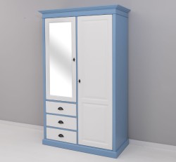 Dulap cu 2 usi, 3 sertare si oglinda de la Studio Szel PS361 - Culoare Corp_P053 - Culoare Usi si Sertare_P039 - DUBLU COLOR