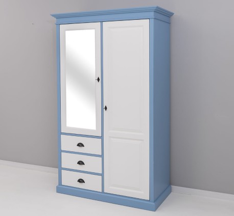 Dulap cu 2 usi, 3 sertare si oglinda de la Studio Szel PS361 - Culoare Corp_P053 - Culoare Usi si Sertare_P039 - DUBLU COLOR