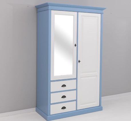 Dulap cu 2 usi, 3 sertare si oglinda de la Studio Szel PS361 - Culoare Corp_P053 - Culoare Usi si Sertare_P039 - DUBLU COLOR