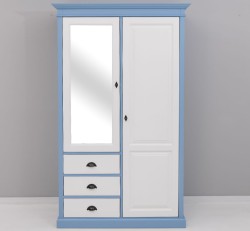 Dulap cu 2 usi, 3 sertare si oglinda de la Studio Szel PS361 - Culoare Corp_P053 - Culoare Usi si Sertare_P039 - DUBLU COLOR