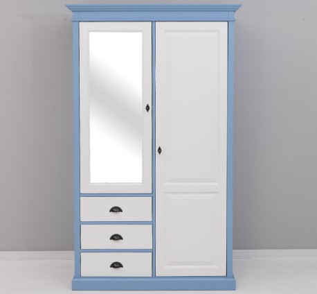 Dulap cu 2 usi, 3 sertare si oglinda de la Studio Szel PS361 - Culoare Corp_P053 - Culoare Usi si Sertare_P039 - DUBLU COLOR