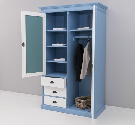 Dulap cu 2 usi, 3 sertare si oglinda de la Studio Szel PS361 - Culoare Corp_P053 - Culoare Usi si Sertare_P039 - DUBLU COLOR