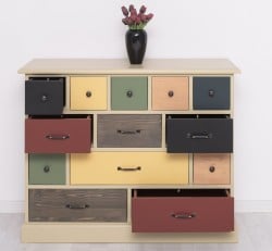 Comoda cu 13 sertare de la Studio Szel PS103 - Culoare Corp_P046 - Culoare Sertare_Multicolor - MULTICOLOR