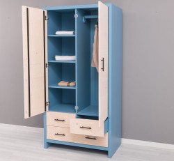 Dulap cu 2 usi si 3 sertare Rustic Haven de la Studio Szel PS744 - Culoare Corp_P053 - Culoare Usi si Sertare_P095 - DUBLU COLOR