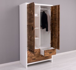 Dulap cu 2 usi si 3 sertare Rustic Haven de la Studio Szel PS744 - Culoare Corp_P004 - Culoare Usi si Sertare_P064 - DUBLU COLOR