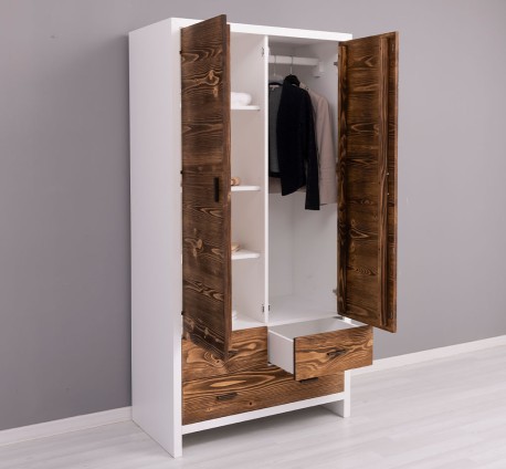 Dulap cu 2 usi si 3 sertare Rustic Haven de la Studio Szel PS744 - Culoare Corp_P004 - Culoare Usi si Sertare_P064 - DUBLU COLOR