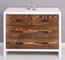 Comoda cu 4 sertare Rustic Haven de la Studio Szel PS743 - Culoare Corp_P004 - Culoare Sertare_P064 - DUBLU COLOR