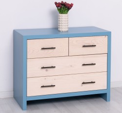 Comoda cu 4 sertare Rustic Haven de la Studio Szel PS743 - Culoare Corp_P053 - Culoare Sertare_P095 - DUBLU COLOR