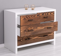Comoda cu 4 sertare Rustic Haven de la Studio Szel PS743 - Culoare Corp_P004 - Culoare Sertare_P064 - DUBLU COLOR