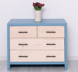 Comoda cu 4 sertare Rustic Haven de la Studio Szel PS743 - Culoare Corp_P053 - Culoare Sertare_P095 - DUBLU COLOR
