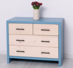 Comoda cu 4 sertare Rustic Haven de la Studio Szel PS743 - Culoare Corp_P053 - Culoare Sertare_P095 - DUBLU COLOR
