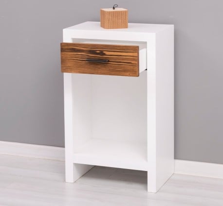 Noptiera cu 1 sertar Rustic Haven de la Studio Szel PS748 - Culoare Corp_P004 - Culoare Setar_P064 - DUBLU COLOR