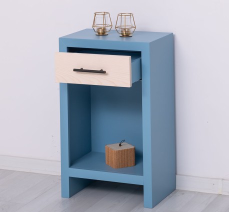 Noptiera cu 1 sertar Rustic Haven de la Studio Szel PS748 - Culoare Corp_P053 - Culoare Sertar_P095 - DUBLU COLOR