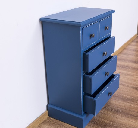 Noptiera cu 5 sertare de la Studio Szel PS122 - Culoare_P45A - VOPSIT ANTICHIZAT