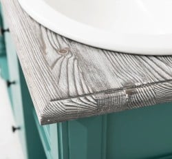 Dulap baie pentru 2 lavoare cu 3 sertare, picioare strunjite - lavoarele nu sunt incluse in pret de la Studio Szel PS452  - Culoare Top_P065 - Culoare Corp_P117 - VOPSIT