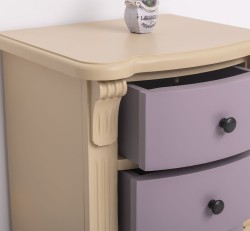 Noptiera cu 3 sertare curbate de la Studio Szel PS37 - Culoare Corp_P032 - Culoare Sertare_P041 - DUBLU COLOR