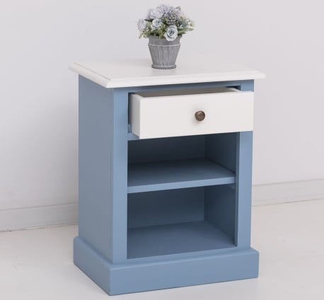 Noptiera cu 1 sertar si rafturi deschise de la Studio Szel PS478 - Culoare Top_P039 - Culoare Corp_P053 - Culoare Sertare_P039 - DUBLU COLOR