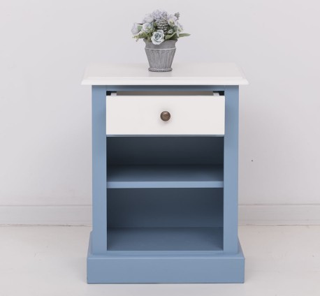 Noptiera cu 1 sertar si rafturi deschise de la Studio Szel PS478 - Culoare Top_P039 - Culoare Corp_P053 - Culoare Sertare_P039 - DUBLU COLOR