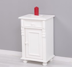 Noptiera cu ornamente, 1 usa si 1 sertar de la Studio Szel PS39 - Culoare_P039A - VOPSIT ANTICHIZAT