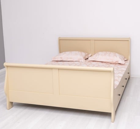 Pat cu 2 sertare, tip printesa 160x200cm de la Studio Szel PS61 - Culoare_P032 - VOPSIT