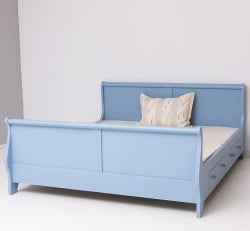 Pat cu 2 sertare, tip printesa 180x200cm de la Studio Szel PS61-2D-180x200 - Culoarea P004++P053A - 2STRATURI DE CULORI ANTICHIZAT