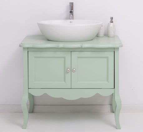 Mobilier de baie cu picioare curbate, doua usi de la Studio Szel PS711 - Culoare_P092 - VOPSIT