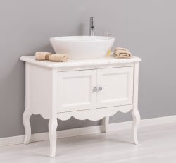 Mobilier de baie cu picioare curbate, doua usi de la Studio Szel PS711 - Culoare_P039 - VOPSIT