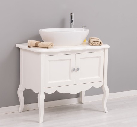 Mobilier de baie cu picioare curbate, doua usi de la Studio Szel PS711 - Culoare_P039 - VOPSIT