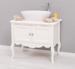 Mobilier de baie cu picioare curbate, doua usi de la Studio Szel PS711 - Culoare_P039 - VOPSIT