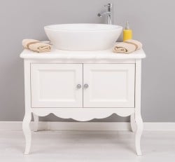 Mobilier de baie cu picioare curbate, doua usi de la Studio Szel PS711 - Culoare_P039 - VOPSIT