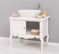 Mobilier de baie cu picioare curbate, doua usi de la Studio Szel PS711 - Culoare_P039 - VOPSIT