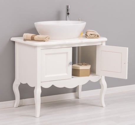 Mobilier de baie cu picioare curbate, doua usi de la Studio Szel PS711 - Culoare_P039 - VOPSIT