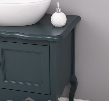 Mobilier de baie cu picioare curbate, doua usi de la Studio Szel PS711 - Culoare_P087 - VOPSIT
