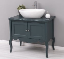 Mobilier de baie cu picioare curbate, doua usi de la Studio Szel PS711 - Culoare_P087 - VOPSIT