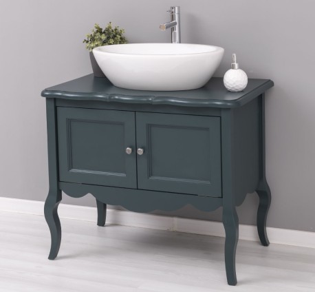 Mobilier de baie cu picioare curbate, doua usi de la Studio Szel PS711 - Culoare_P087 - VOPSIT