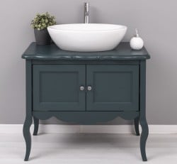 Mobilier de baie cu picioare curbate, doua usi de la Studio Szel PS711 - Culoare_P087 - VOPSIT