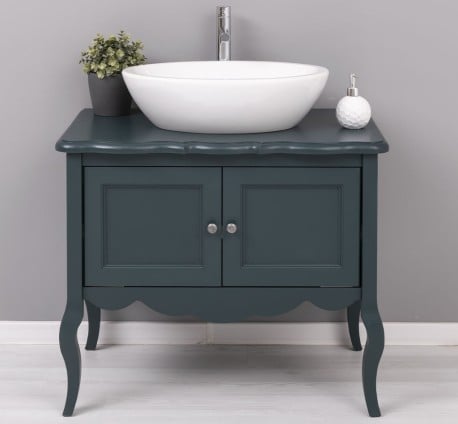 Mobilier de baie cu picioare curbate, doua usi de la Studio Szel PS711 - Culoare_P087 - VOPSIT