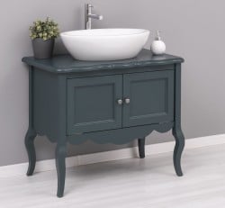 Mobilier de baie cu picioare curbate, doua usi de la Studio Szel PS711 - Culoare_P087 - VOPSIT
