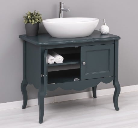 Mobilier de baie cu picioare curbate, doua usi de la Studio Szel PS711 - Culoare_P087 - VOPSIT
