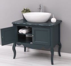 Mobilier de baie cu picioare curbate, doua usi de la Studio Szel PS711 - Culoare_P087 - VOPSIT