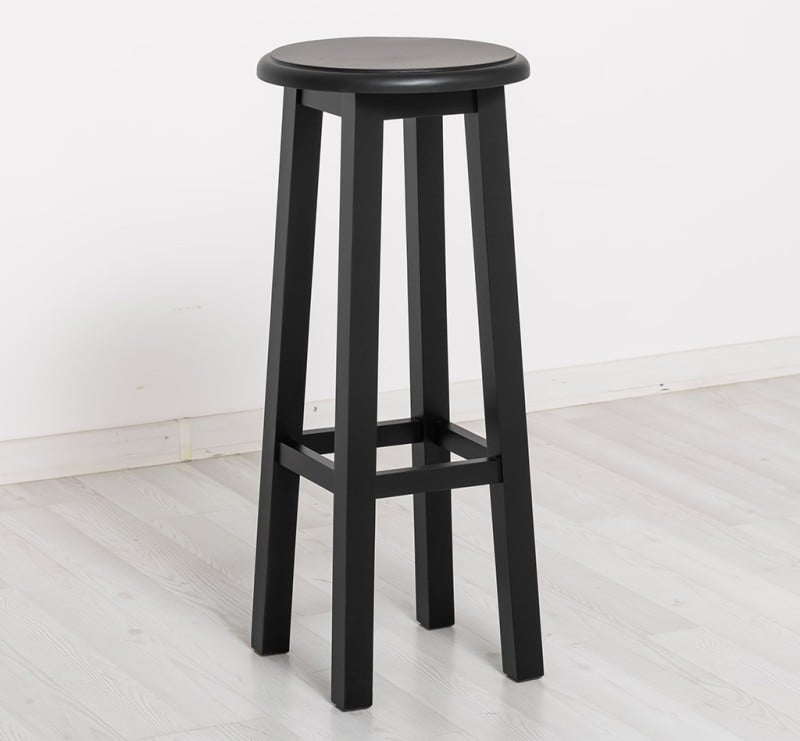 Scaun de bar cu blat rotund cu finisaj Black